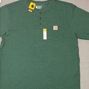 Carhartt Men's Forest Green Short Sleeve Henley